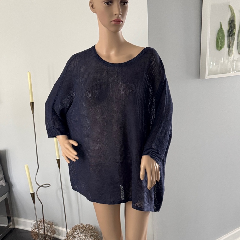 Eileen Fisher Linen Poncho Style Sweater